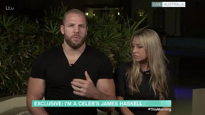 Former rugby player James Haskell spoke to Holly Willoughby and Phillip Schofield following his exit from the jungle