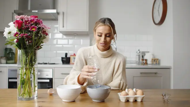 Ferne McCann shows off her nifty trick for separating eggs