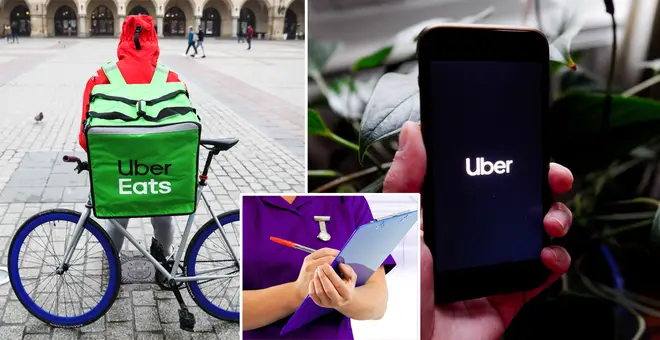NHS staff can claim free Uber rides or food over the festive period (stock images)