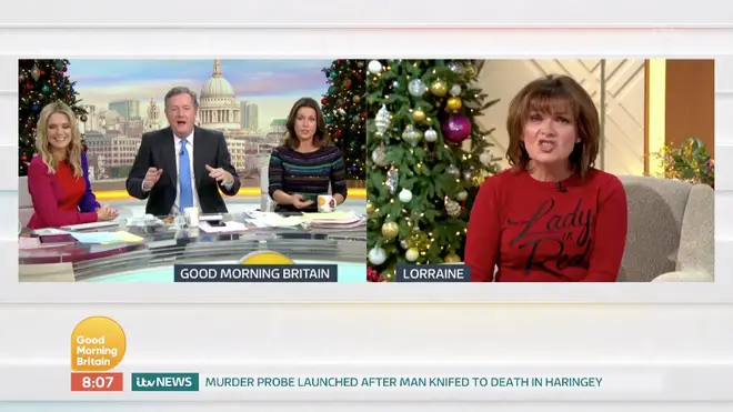 Lorraine Kelly did not hold back as she commented on Piers Morgan's weight