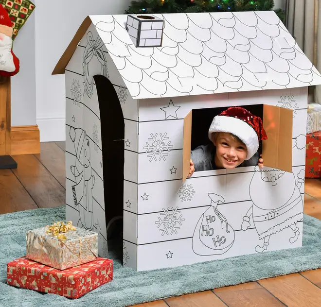 The build your own Santa's grotto will allow you to colour it in and your kid can sit in it