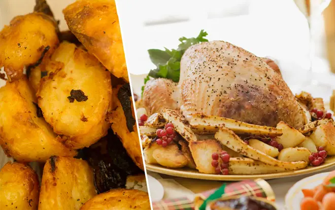 Roast potatoes are the best rated part of a Christmas dinner