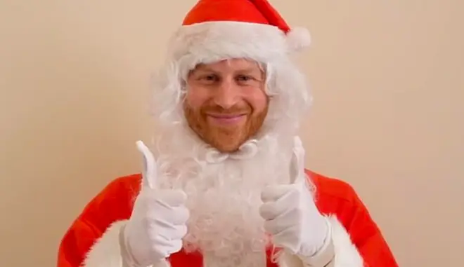 Prince Harry dressed as Santa