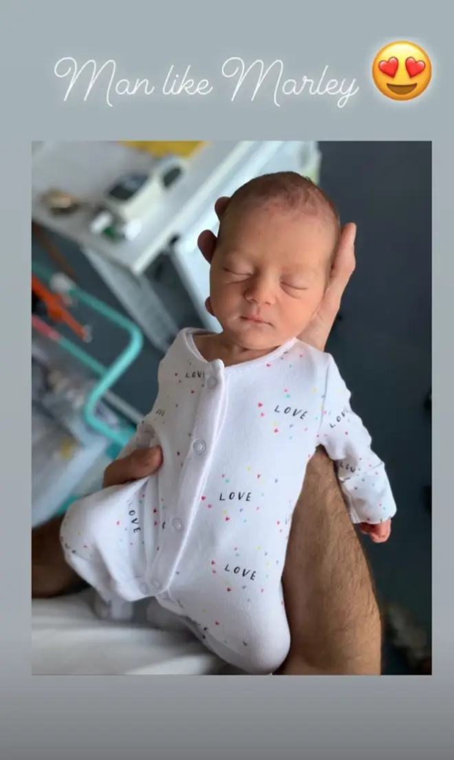 The couple named their newborn Marley