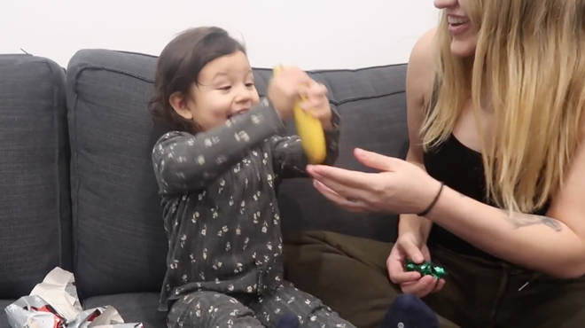Little Aria looked ecstatic with her gift