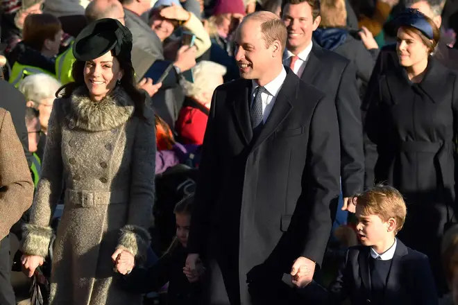 The Duke and Duchess of Cambridge were all smiles as they arrived at church