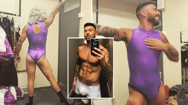 The X Factor star gave fans a glimpse of his bulge.