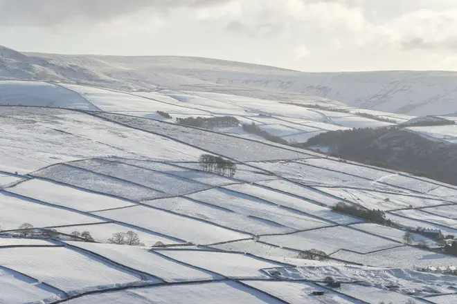 The snow will start in Scotland before reaching northern England (stock image)