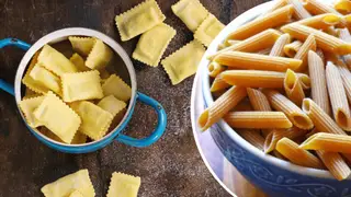 Most packaged pasta—including spaghetti, linguine and ravioli—is plant-free.