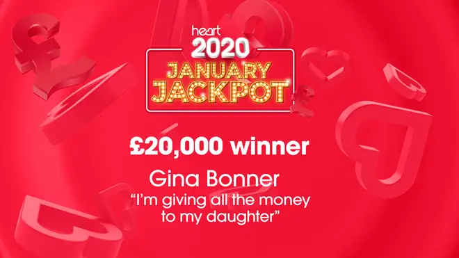 Gina wins £20,000 on Heart's 2020 January Jackpot