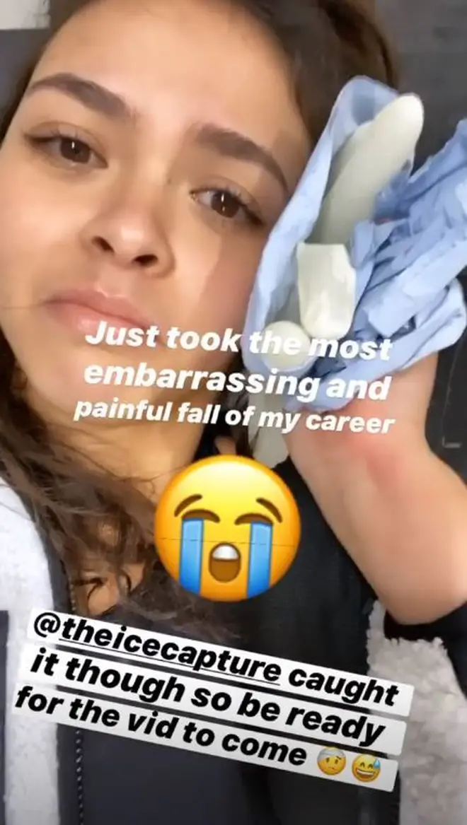 The star really hurt herself during the show