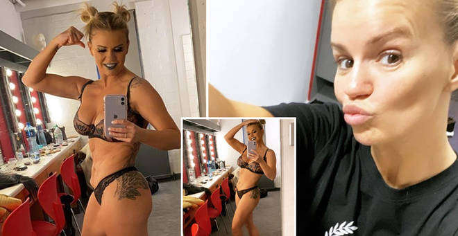 Kerry Katona has shown off her ripped abs