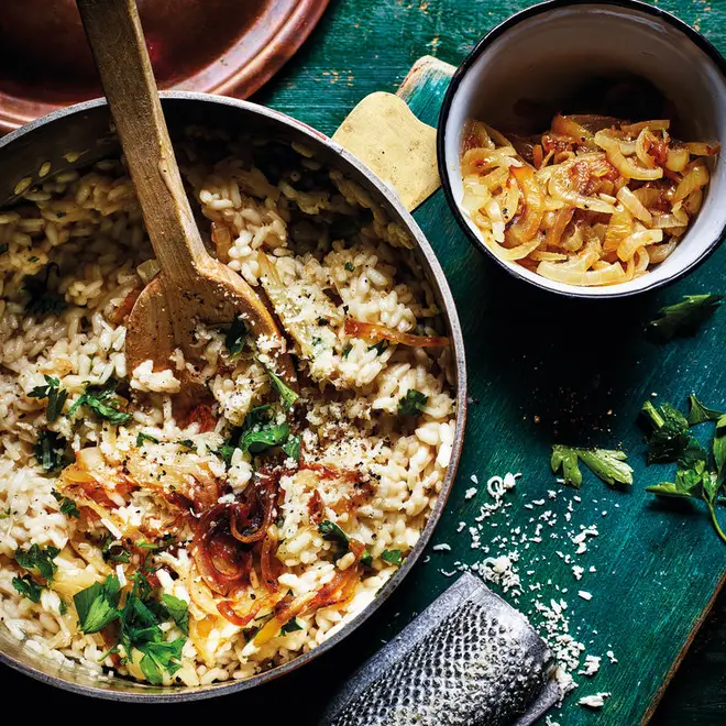 This onion risotto is ideal for a Friday night dinner or girls' night in