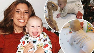 Stacey Solomon wants to 'burst into tears' as baby Rex, seven months, starts crawling