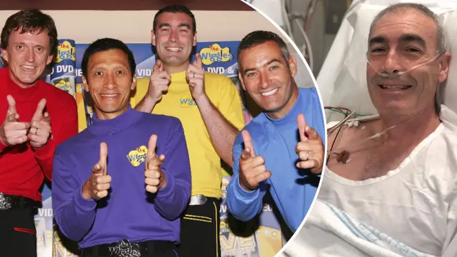 The Wiggles star Greg Page collapsed on stage at a bushfire relief show.