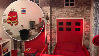 The incredible red bedroom looks seriously realistic