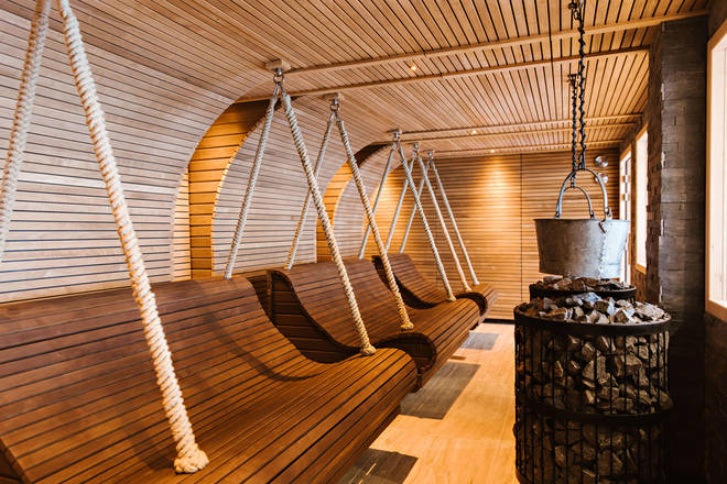 The hotel's thermal spa features in and outdoor saunas ideal for resting after a day of sports... or just resting