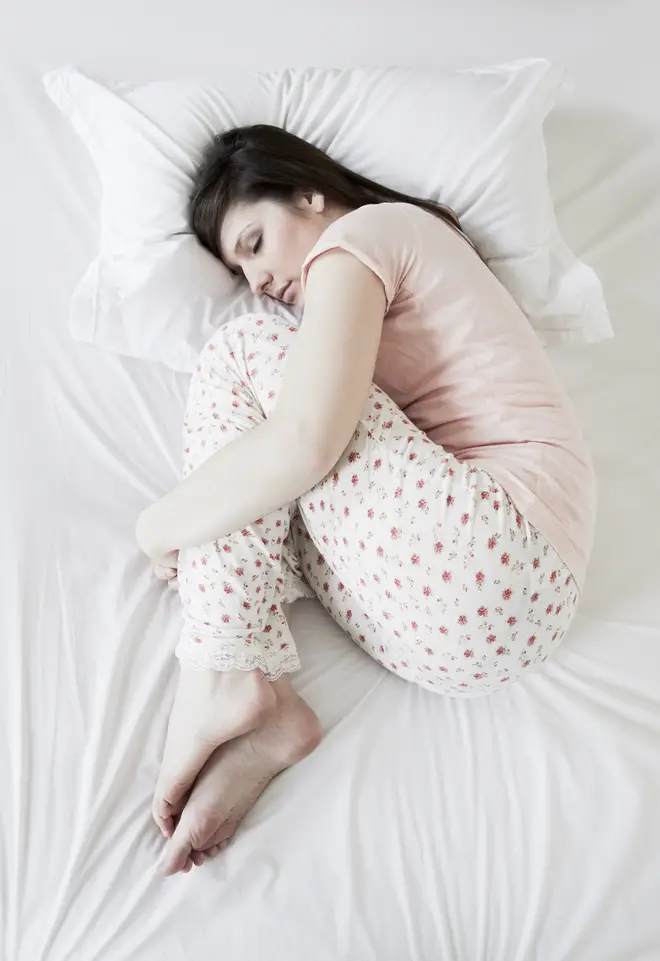 Many people curl up like this to sleep. It is also especially good for those who are pregnant.