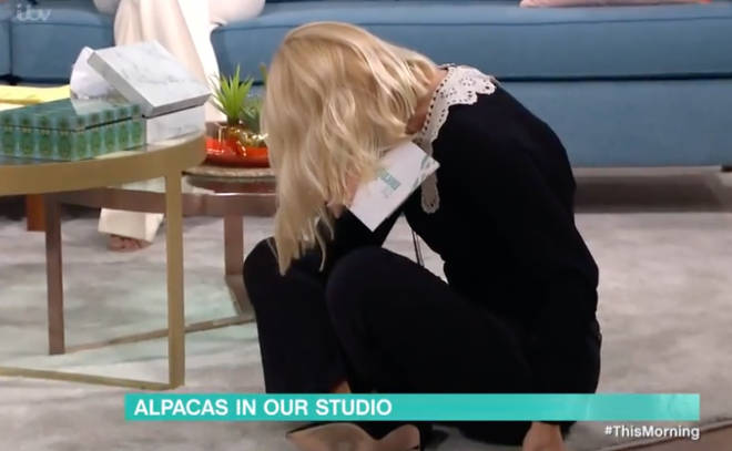 Holly Willoughby sank to the floor in hysterics