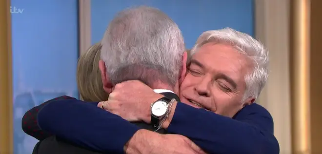 Eamonn and Phil hugged it out, and Ruth joined in