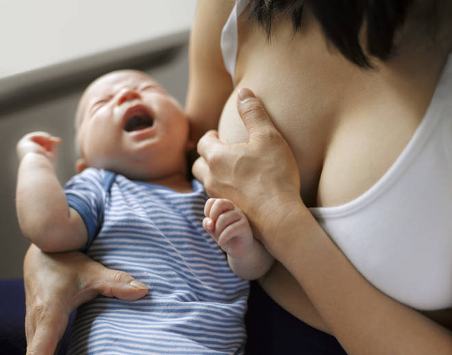 The new mum asked her friend for help when her newborn baby wouldn't latch (stock image)
