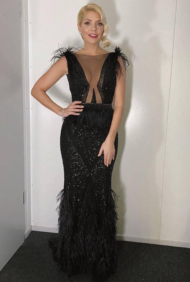 Holly Willoughby stunned in a black body-con gown