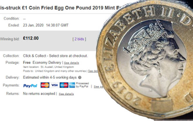 The unique-looking coin has fetched over £100 on eBay