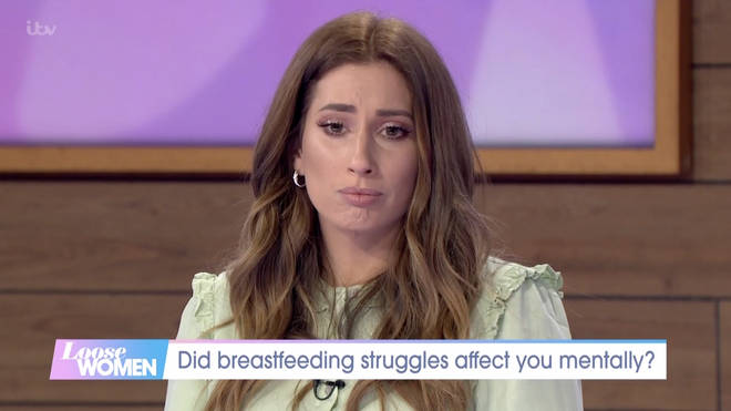 Stacey looked upset after she explained her breastfeeding struggle