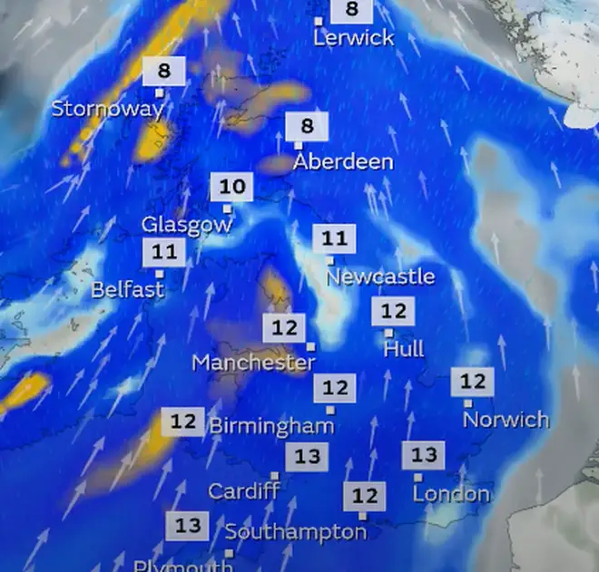 The UK is set for heavy rain and strong winds this weekend