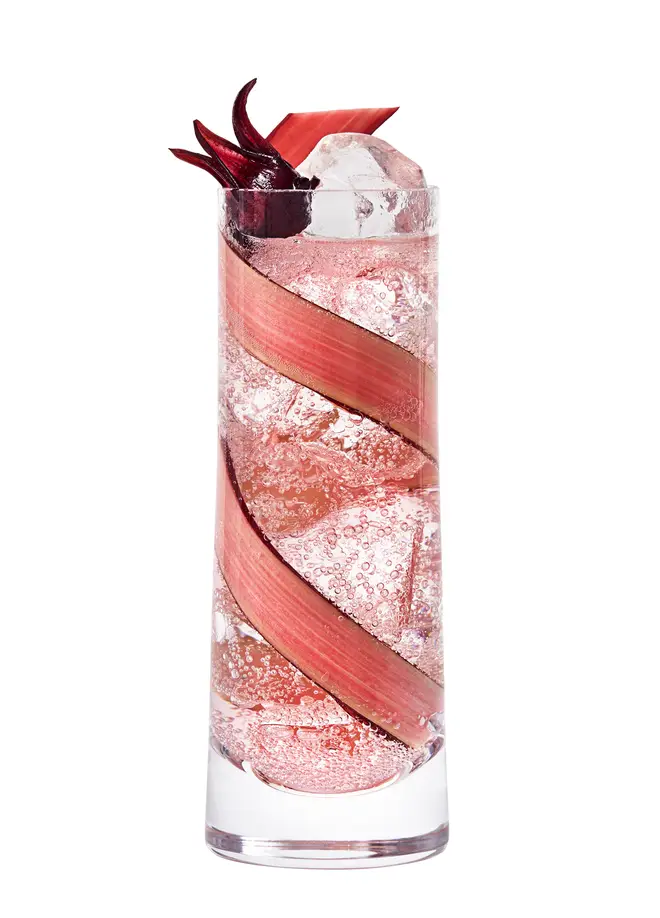 The hibiscus spirit enhancer makes a lovely Valentine's cocktail