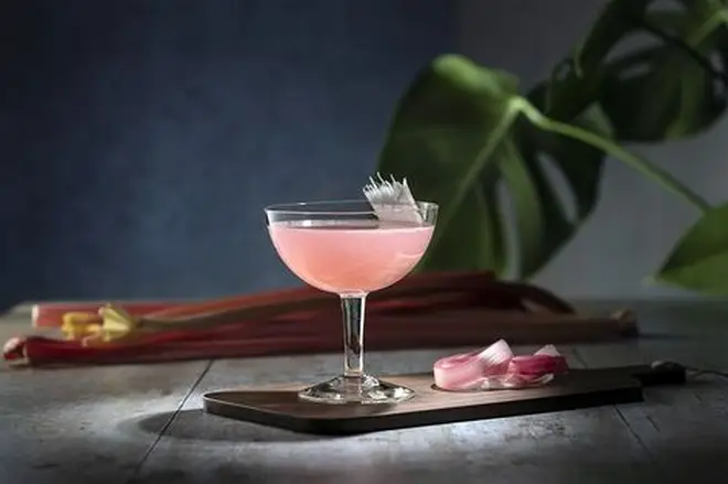 This gorgeous cocktail has a lovely pink hue