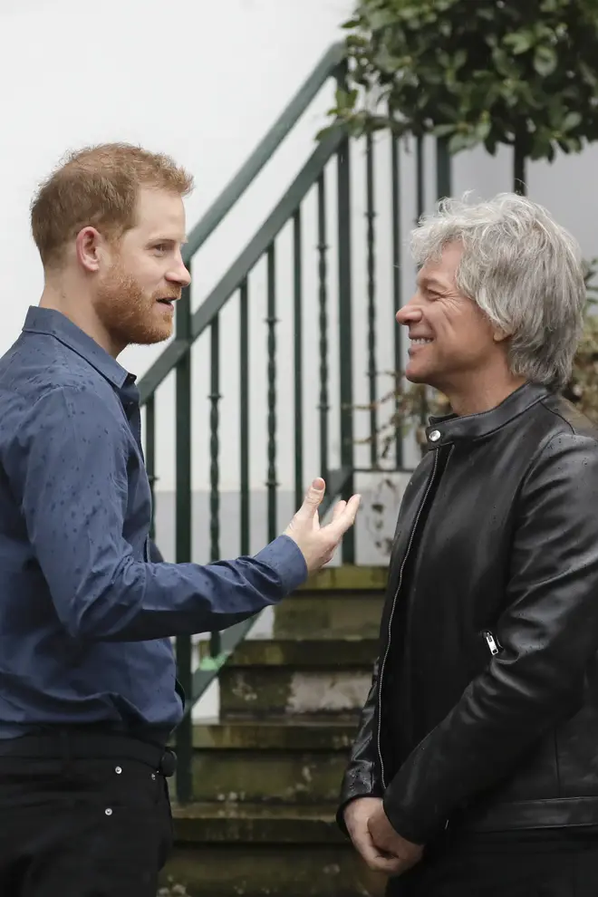 Prince Harry and Jon Bon Jovi appeared to get on like a house on fire during their meeting