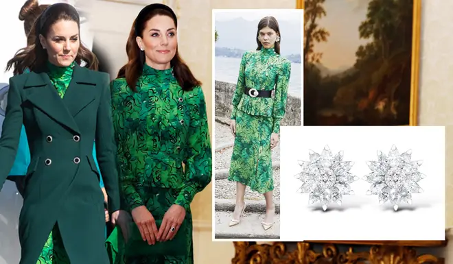 The Duchess of Cambridge wore a green floral dress by designer Alessandra Rich