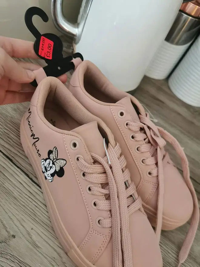 The baby pink trainers were slashed down from £14.