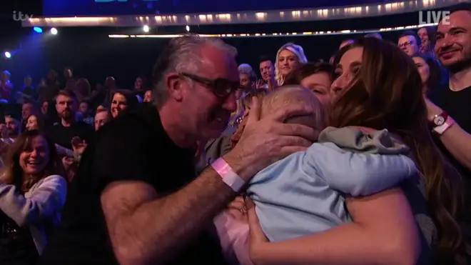 Stacey Solomon and Rex celebrated in the crowd