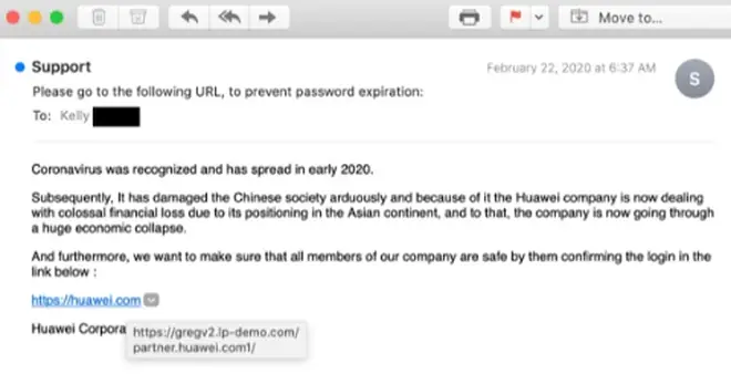 Emails sometimes contain links to websites run by scammers