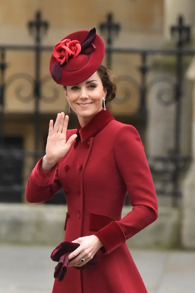 Kate Middleton also attended the event with Prince William, wearing a red ensemble