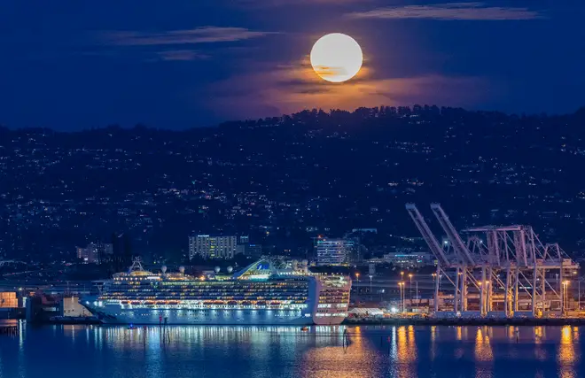 The moon could also be seen over California