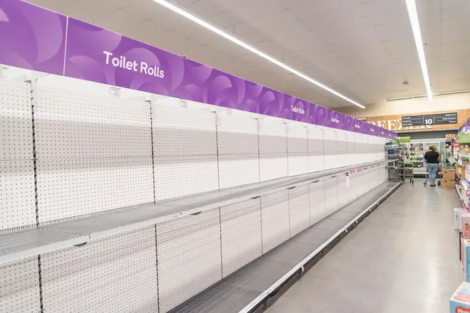Many supermarkets have been cleared out of toilet paper