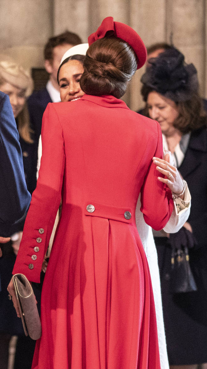 Meghan Markle and Kate Middleton had a much warmer greeting at last year's Commonwealth Service
