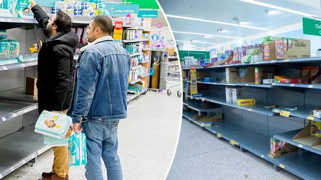 Shelves have been stripped bare at supermarkets in recent weeks