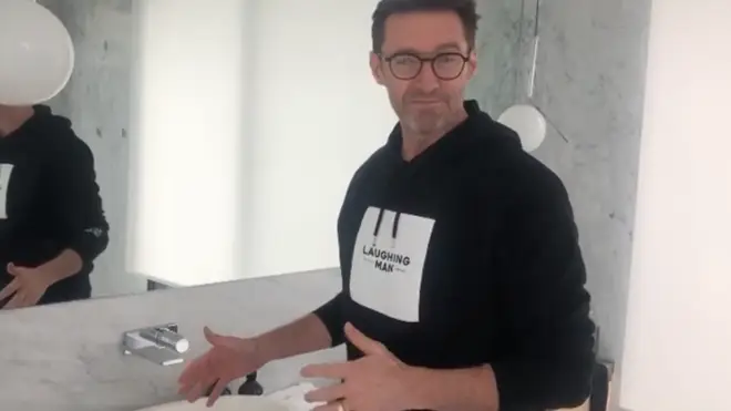 Hugh Jackman posted a handwashing video