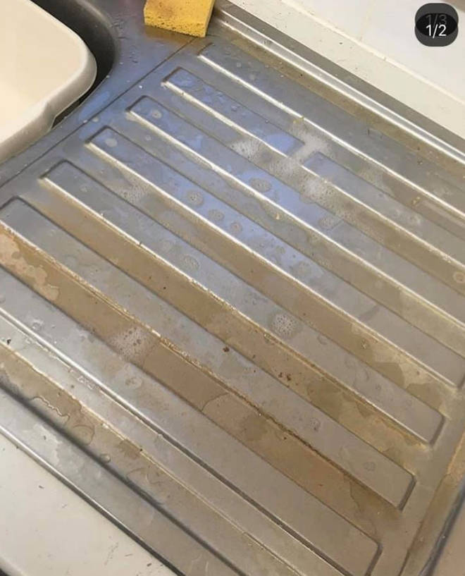 Sophie revealed her draining board before
