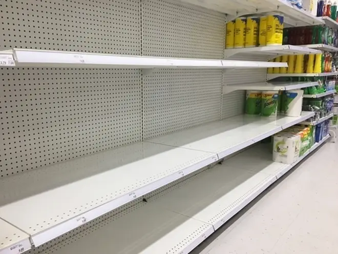 Supermarkets are being left empty as people have been panic buying