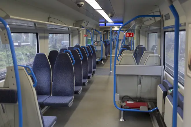 Many train carriages have been left empty as passengers stop travelling