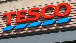 Tesco sign outside a store in London, UK...