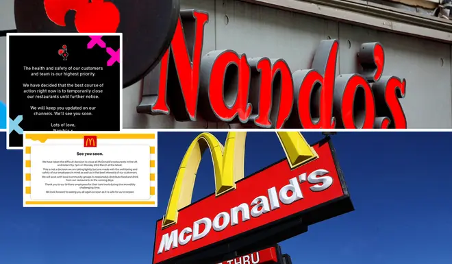 Nandos' and McDonald's made the decision to close their chains over the weekend