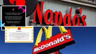 Nandos' and McDonald's made the decision to close their chains over the weekend