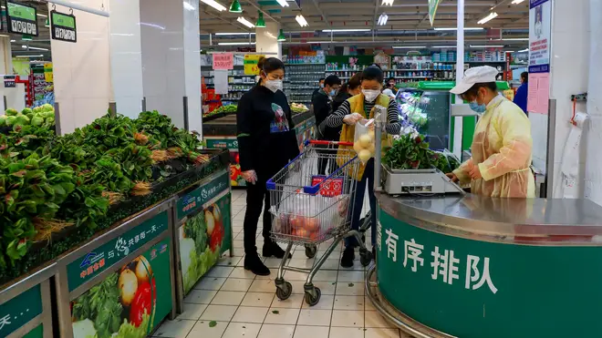 Restrictions on supermarkets are being relaxed in Wuhan