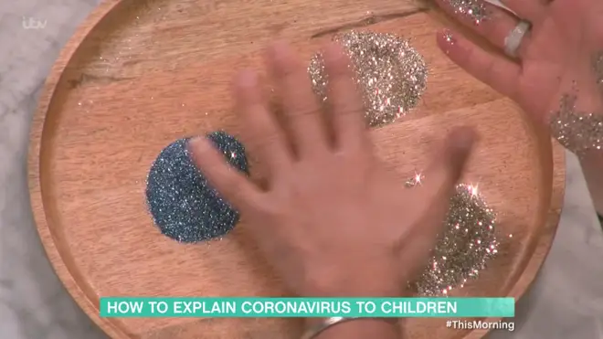 Dr Ranj also encouraged parents to show their children the importance of hand washing through a game including glitter